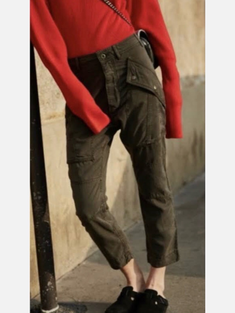 NWT The Kooples Military Lyocel Olive Cargo Utility Women’s Pants